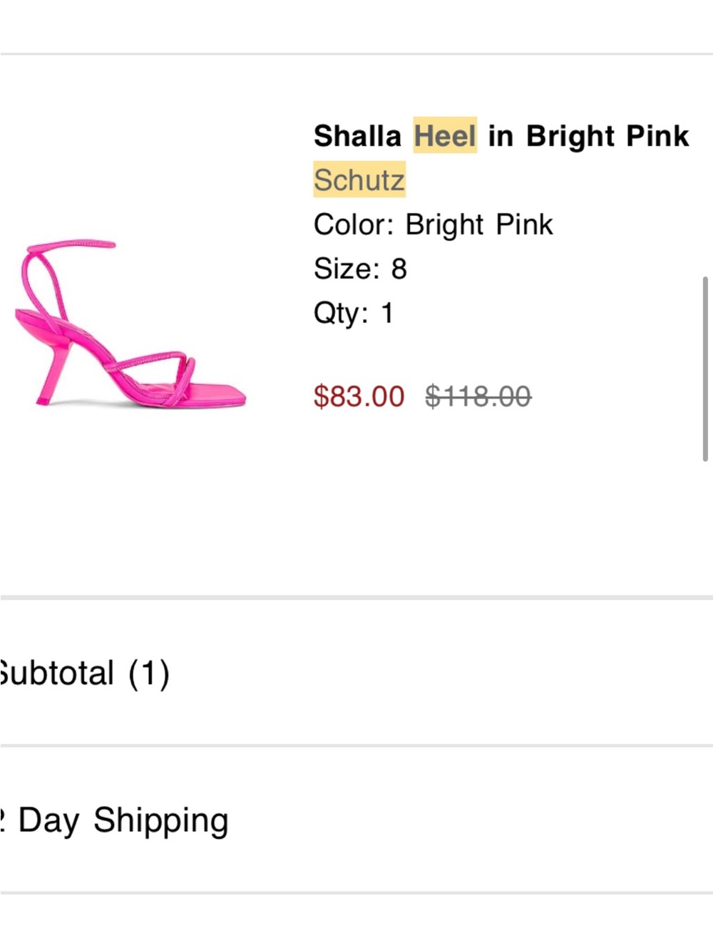Schutz Shalla Bright Pink Strappy Heel